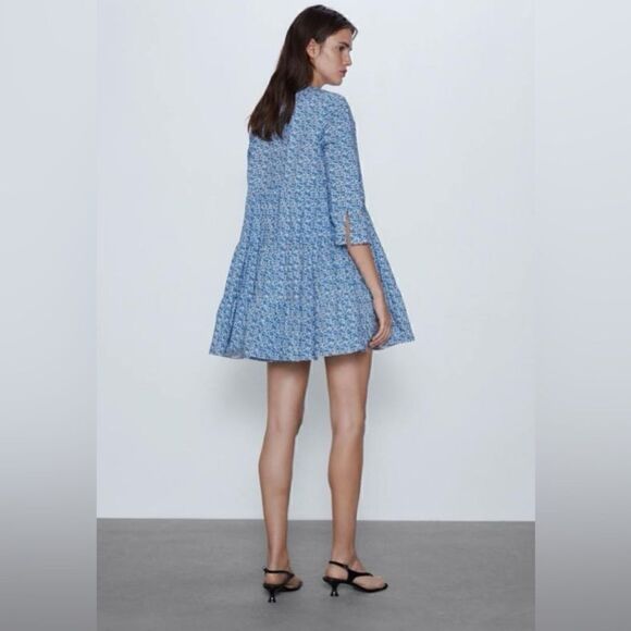 ZARA FLORAL PRINT DRESS - Picture 4 of 5